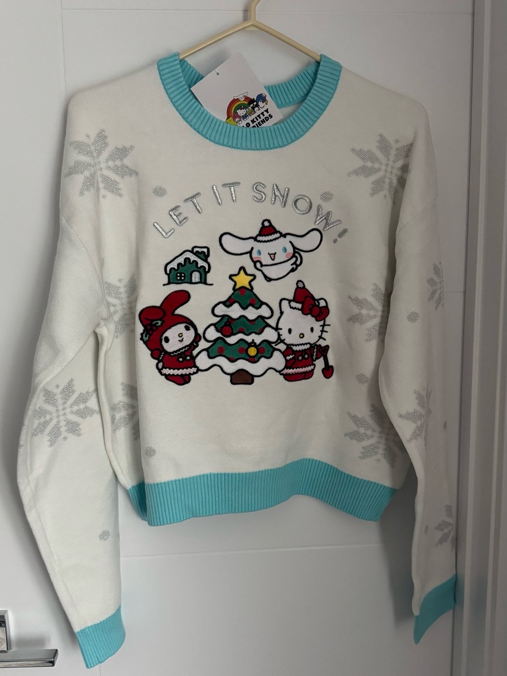 New with Tags Sanrio Hello Kitty, My Melody & Cinnamoroll Christmas Snow Sweater